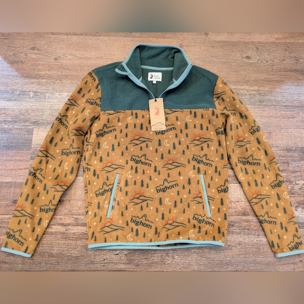 NWT Jack + Sage Bighorn Wyoming Mountains Fleece Quarter Zip Pullover Sz S